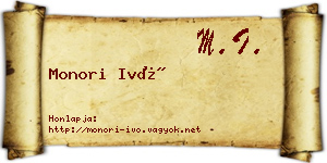 Monori Ivó névjegykártya